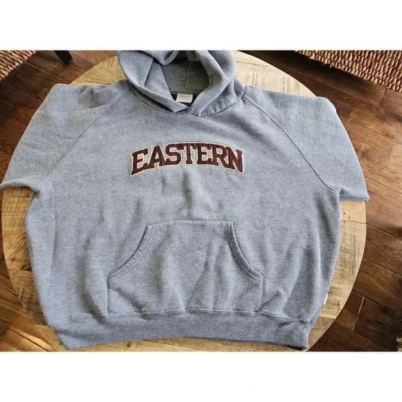 Jansport Gray Hoodie with Brown 'Eastern' Print - Picture 8 of 10